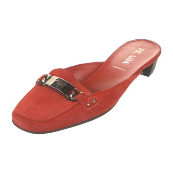 Prada Orange Suede Mules - 39 / 9 - Picture 1 of 6